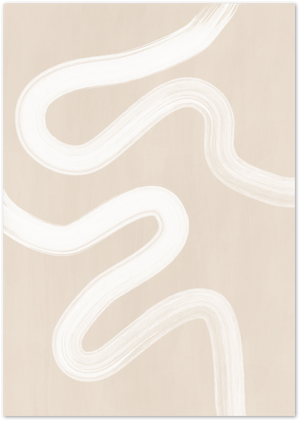 Posterux© | White & Light Brown Abstract Poster - Elegant Minimalism poster – premium wall art