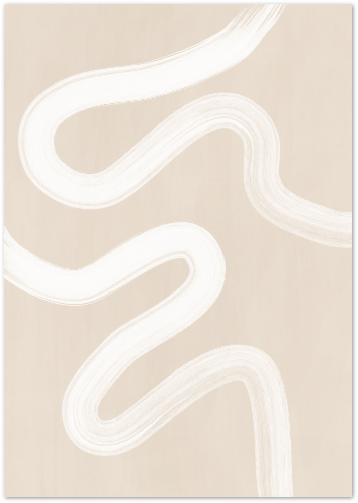 Posterux© | Organic Abstract Poster - Soft Beige & White Flow poster – premium wall art