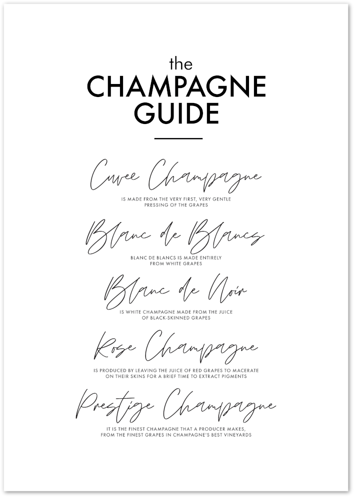 Posterux© | The Champagne Guide – Elegant Infographic Poster poster – premium wall art