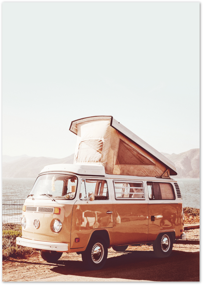 Posterux© | Wanderlust – Vintage Camper Van Poster poster – premium wall art