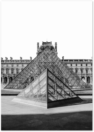Posterux© | Louvre Pyramid – Black & White Architecture Poster poster – premium wall art