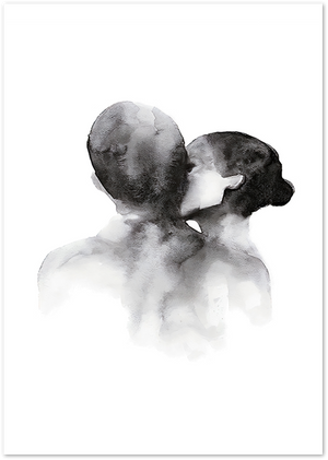 Posterux© | Intimate Embrace – Romantic Watercolor Art poster – premium wall art