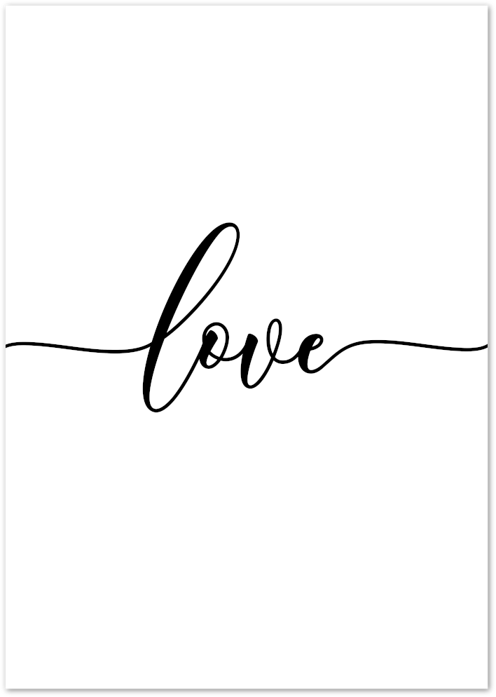 Posterux© | Love Script – Minimalist Typography Poster poster – premium wall art