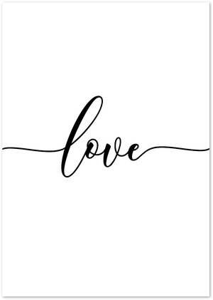 Posterux© | Love Script – Minimalist Typography Poster poster – premium wall art