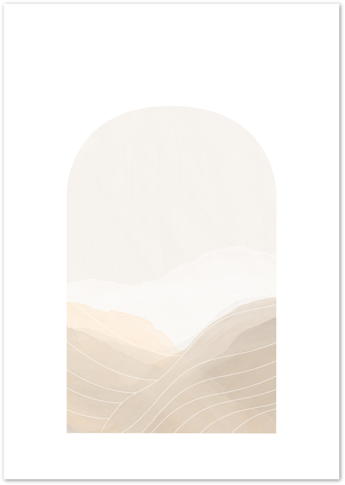 Posterux© | Soft Hills – Neutral Minimalist Landscape poster – premium wall art