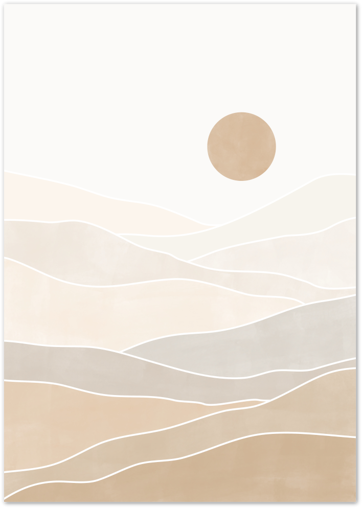 Posterux© | Sunset Over Rolling Hills – Abstract Serenity poster – premium wall art