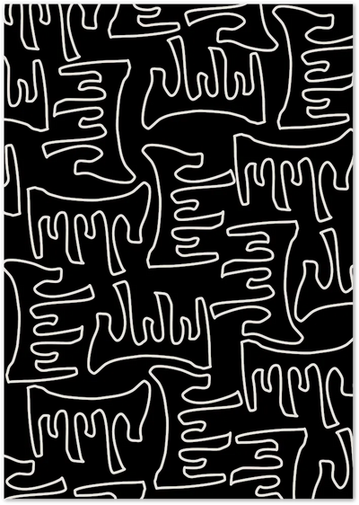 Posterux© | Monochrome Tribal Pattern – Bold Abstract Art poster – premium wall art