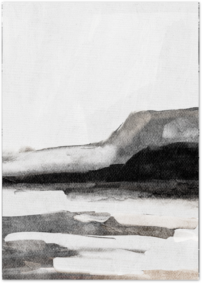 Posterux© | Monochrome Watercolor Landscape – Abstract Art Poster poster – premium wall art