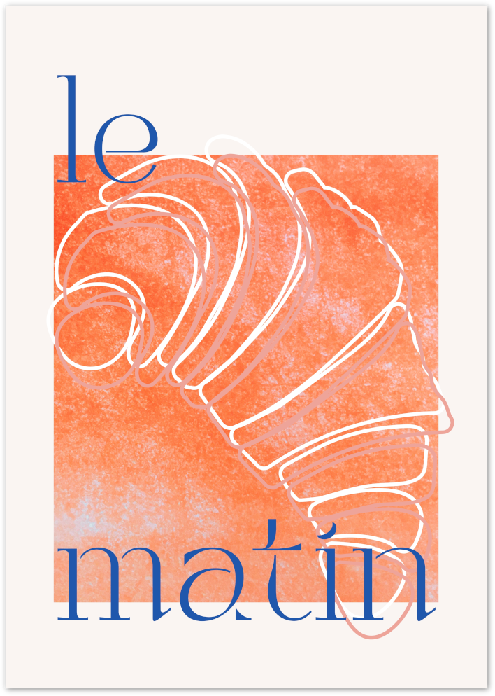 Posterux© | French Croissant Poster – Elegant Minimalist Kitchen Art poster – premium wall art