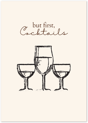 Posterux© | But First, Cocktails Poster – Chic Bar Art poster – premium wall art