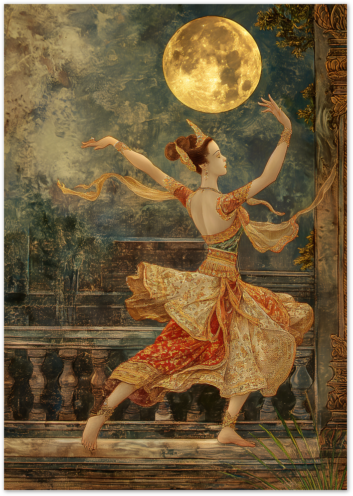 Posterux© | Moonlit Dancer Poster – Enchanting Ethereal Art poster – premium wall art