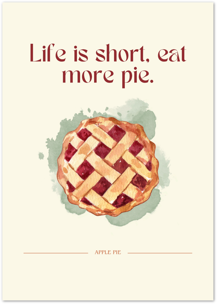 Posterux© | Apple Pie Poster – Vintage-Inspired Kitchen Wall Art poster – premium wall art