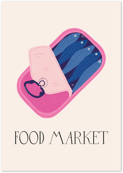 Posterux© | Food Market Sardine Can Poster – Modern Pop Art Print poster – premium wall art