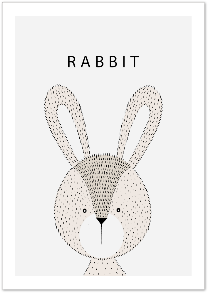 Posterux© | Minimalist Rabbit Poster – Cute Nordic Animal Wall Art poster – premium wall art