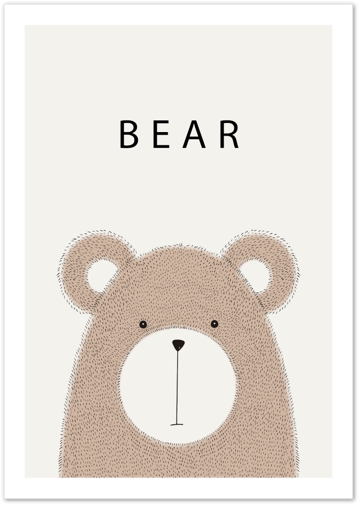 Posterux© | Minimalist Bear Poster – Cozy Scandinavian Animal Art poster – premium wall art