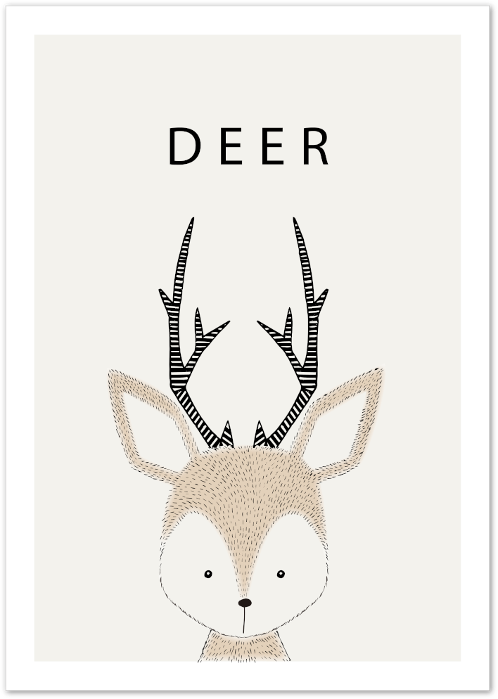 Posterux© | Minimalist Deer Poster – Nordic-Inspired Woodland Art poster – premium wall art