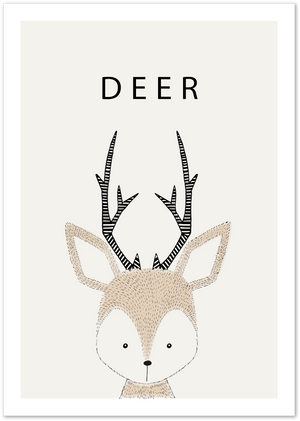 Posterux© | Minimalist Deer Poster – Nordic-Inspired Woodland Art poster – premium wall art