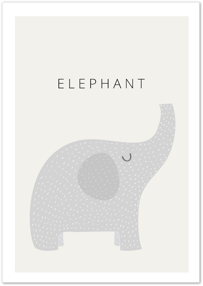 Posterux© | Minimalist Elephant Poster – Cute Nursery Wall Art poster – premium wall art