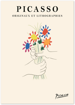 Posterux© | Picasso Bouquet Poster – Colorful Hand-Drawn Floral Art poster – premium wall art