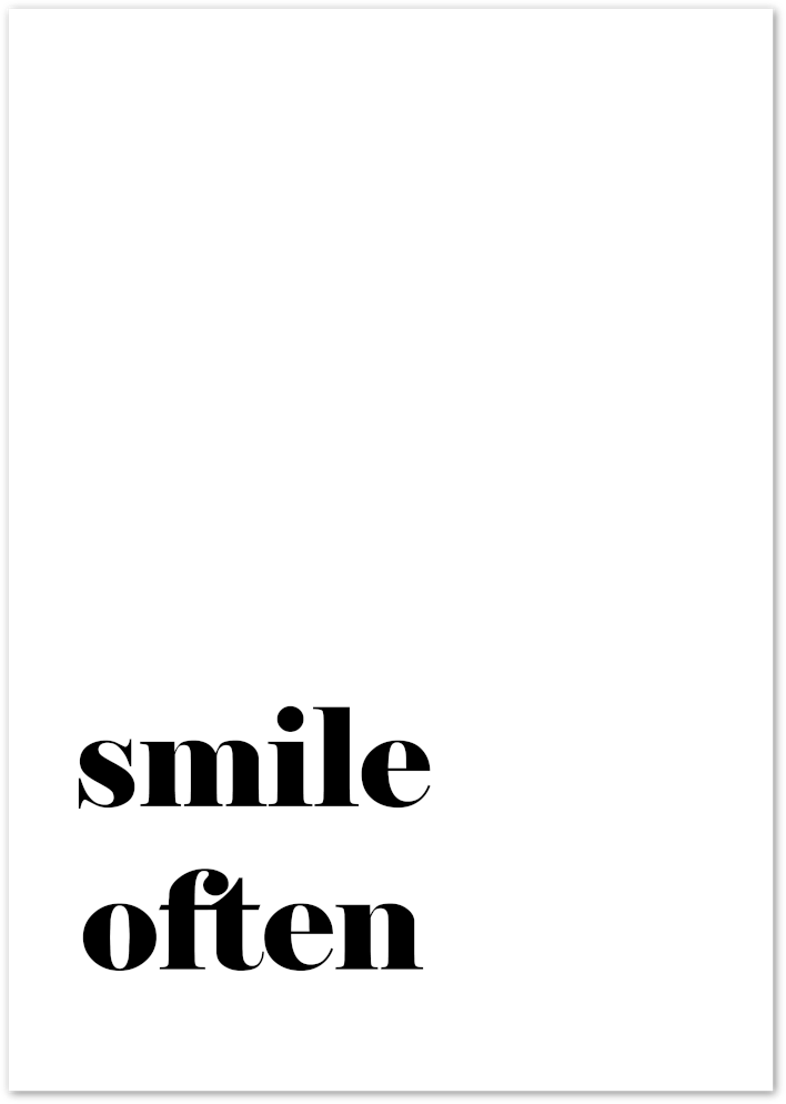 Posterux© | Smile Often – Positive Mindset Typography Poster poster – premium wall art