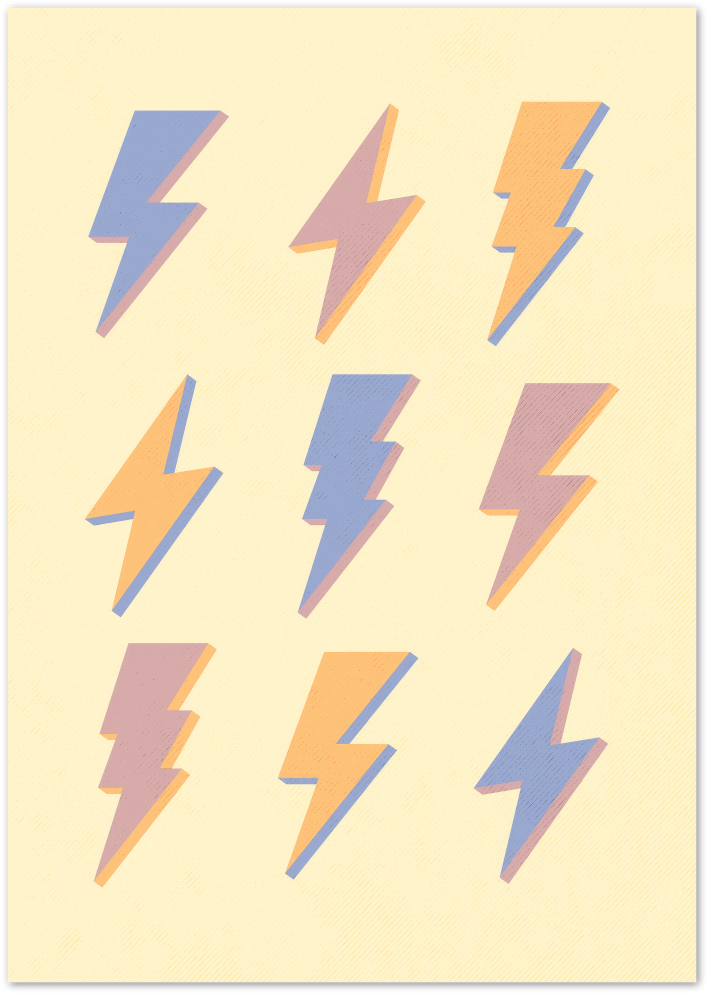 Posterux© | Lightning Bolt Poster – Retro Pop Art Print poster – premium wall art