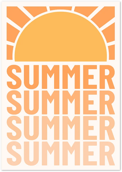 Posterux© | Summer Sun Retro Poster – Warm Vintage Wall Art poster – premium wall art