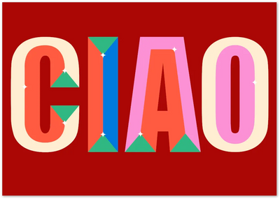 Posterux© | Ciao Typography Poster – Vibrant Italian Pop Art poster – premium wall art