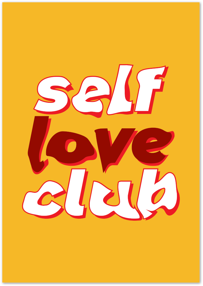 Posterux© | Self Love Club Poster – Retro Pop Art Print poster – premium wall art