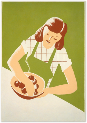 Posterux© | Retro Kitchen Lady Poster – Vintage Cooking Art poster – premium wall art