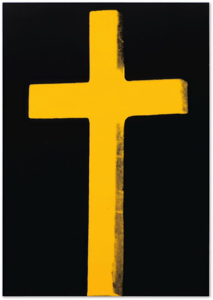 Posterux© | Yellow Cross Poster – Bold Minimalist Faith Art poster – premium wall art