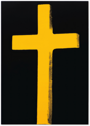 Posterux© | Yellow Cross Poster – Bold Minimalist Faith Art poster – premium wall art