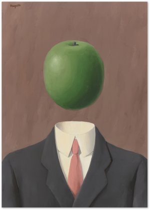 Posterux© | Green Apple Head Poster – Surrealist Magritte-Inspired Art poster – premium wall art