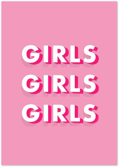 Posterux© | Girls Girls Girls Poster – Retro Pop Typography Art poster – premium wall art