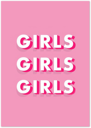 Posterux© | Girls Girls Girls Poster – Retro Pop Typography Art poster – premium wall art