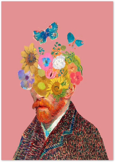 Posterux© | Van Gogh Floral Head Poster – Surreal Colorful Portrait Print poster – premium wall art