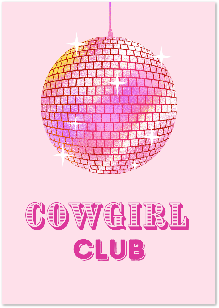 Posterux© | Cowgirl Club Poster – Retro Disco Western Print poster – premium wall art