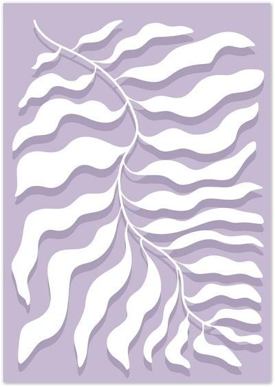 Posterux© | Lavender Leaf Poster – Minimal Abstract Botanical Art poster – premium wall art