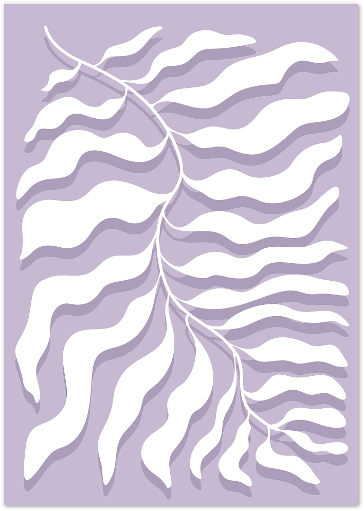 Posterux© | Lavender Leaf Poster – Minimal Abstract Botanical Art poster – premium wall art