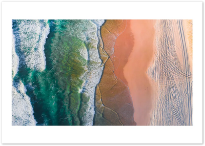 Posterux© | Ocean Meets Sand Poster – Aerial Beach Photography poster – premium wall art