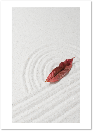 Posterux© | Zen Leaf in Sand Poster – Minimalist Mindfulness Print poster – premium wall art