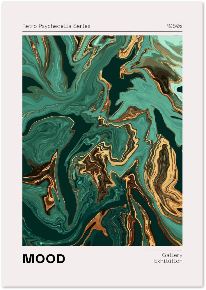 Posterux© | Mood Marble Poster – Retro Psychedelic Art Print poster – premium wall art