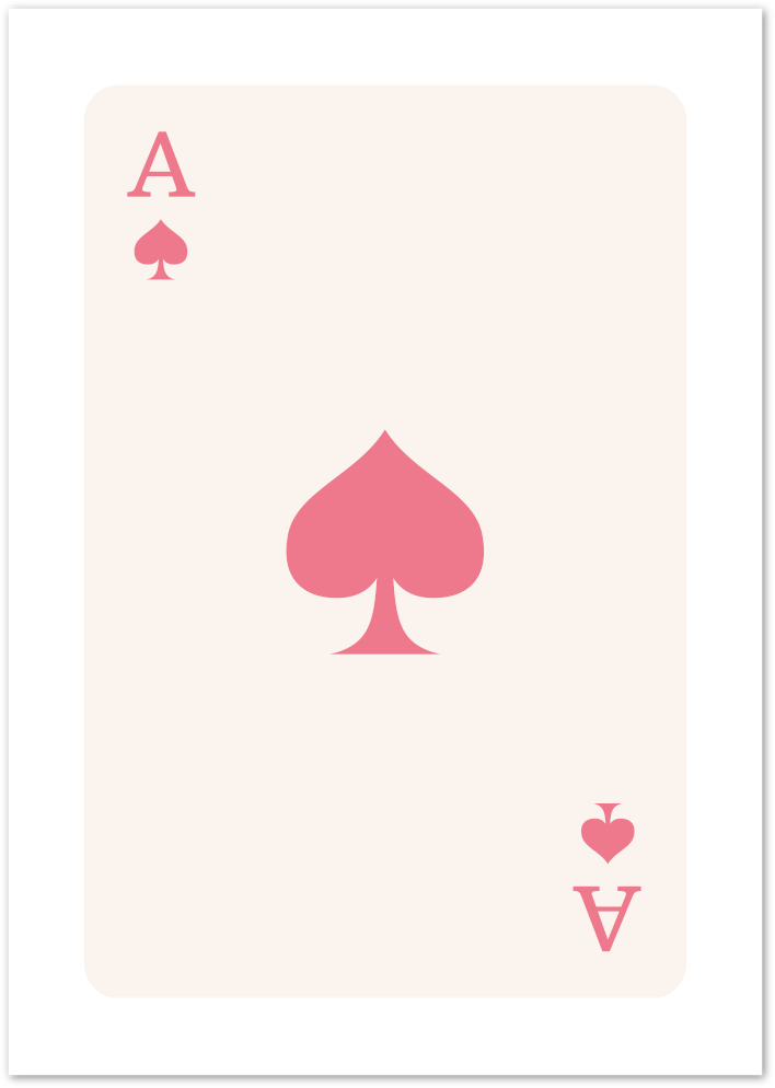 Posterux© | Pink Ace of Spades Poster – Minimal Playing Card Print poster – premium wall art