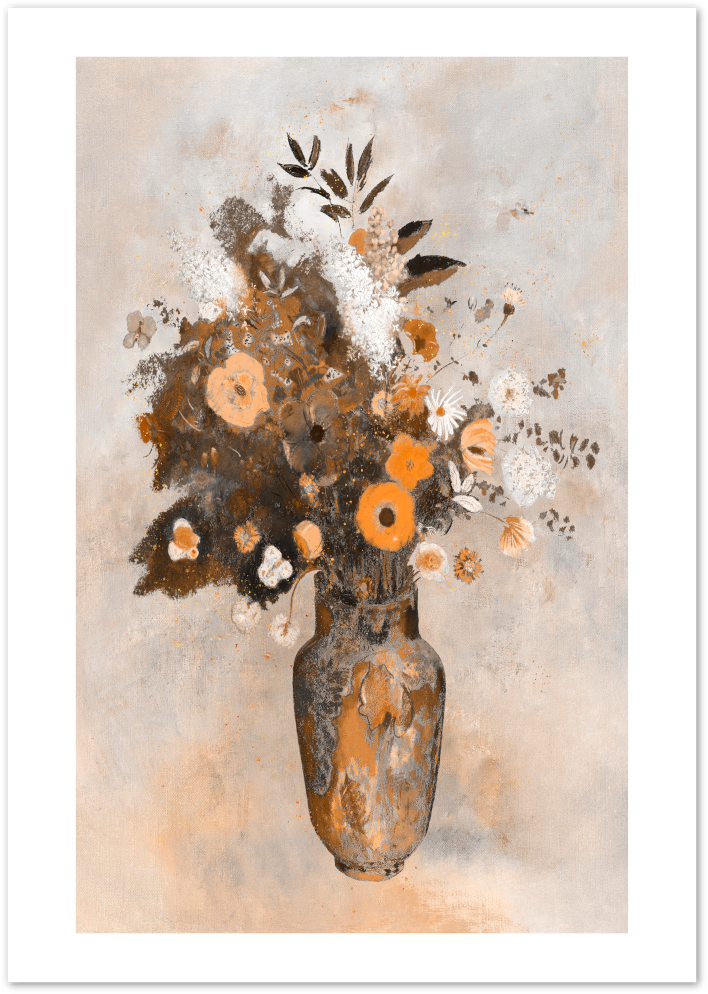 Posterux© | Earthy Bouquet Poster – Vintage Style Floral Painting Print poster – premium wall art