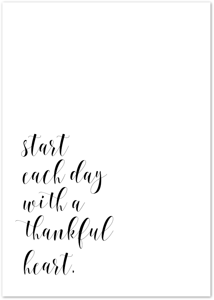 Posterux© | Start Each Day with a Thankful Heart – Gratitude Quote Poster poster – premium wall art