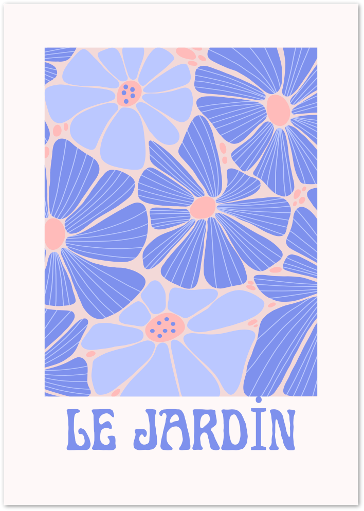 Posterux© | Le Jardin Poster – Purple & Pink Floral Art Print poster – premium wall art