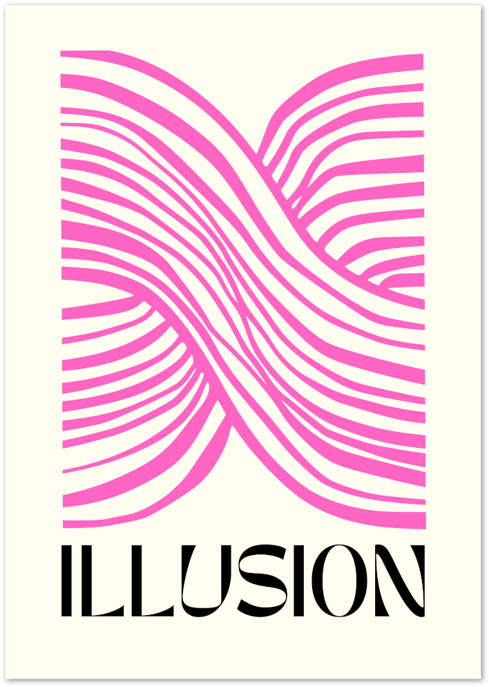 Posterux© | Illusion Poster – Pink Optical Art Print poster – premium wall art