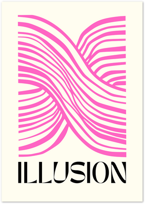 Posterux© | Illusion Poster – Pink Optical Art Print poster – premium wall art