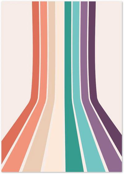 Posterux© | Retro Rainbow Stripe Poster – 70s Inspired Color Flow Wall Art poster – premium wall art