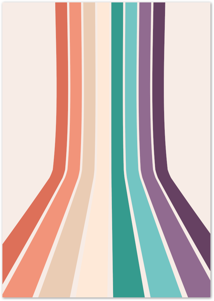 Posterux© | Retro Rainbow Stripe Poster – 70s Inspired Color Flow Wall Art poster – premium wall art