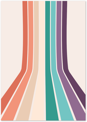 Posterux© | Retro Rainbow Stripe Poster – 70s Inspired Color Flow Wall Art poster – premium wall art